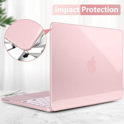 DONGKE Clear Case for MacBook Neo 13 Inch 2026 (Model A3404 | A18 Pro Chip) | Crystal Blush Hard Shell Cover with Screen Protector & Keyboard Cover & 2 USB-C Adapters - color: Crystal Blush