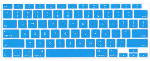 Se7enline Compatible with MacBook Air 13 inch 2018/2019/2020/2021/2022/2023/2024 Keyboard Protector Cover for MacBook Air 13-Inch Touch ID with Retina Display M1 A2337/A2179 US Layout,Aqua Blue - color: Aqua Blue