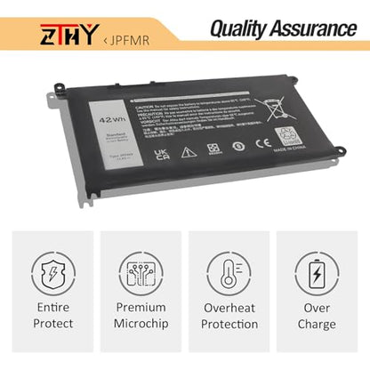 ZTHY 42Wh JPFMR Battery Replacement for Dell Chromebook 3400 3100 2-in-1 | Chromebook 5488 5493 5593 Laptop P101G P101G001 P29T P29T001 0JPFMR 07GDY 16DPH 65N6H 7T0D3 7MT0R DN33X Battery 11.4V 3-Cell - size: 7.56*4.13*0.24 inch JPFMR