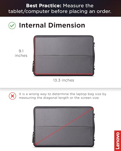 Lenovo Urban Laptop Sleeve 13 Inch for Laptop/ Notebook/Tablet Compatible with MacBook Air/Pro Water Resistant - Charcoal Grey - size: 13 inch