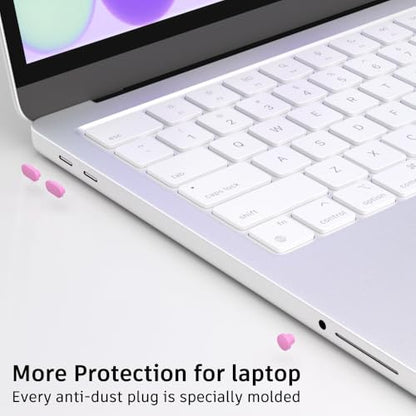 ProElife 7 Pcs Anti Dust Dirt Plug Cups Set for MacBook Neo, Pink | Durable & Reusable Silicone Laptop Accessories, Custom Fit Design, Easy to Clean Non-Slip Stuff for Macbook USB-C & Headphone - color: Pink