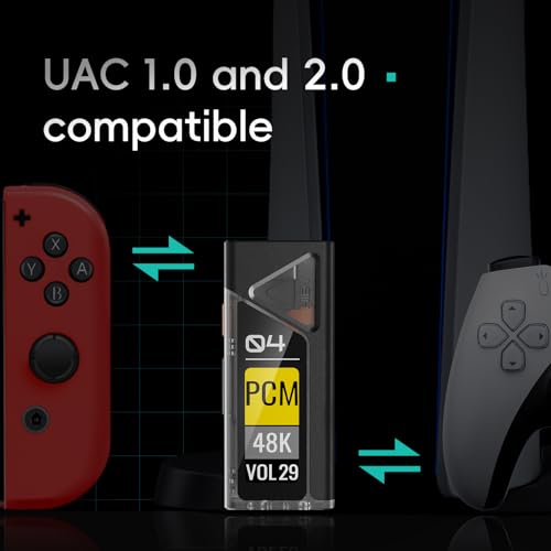 HiBy FC4 USB DAC MQA Dongle 1.1”OLED DSD512 PCM 768 EQ&PEQ 3.5mm SE + 4.4mm BAL Headphone Outs Hi-Res Audio Certified Portable DAC Amp - color: Green, size: FC4