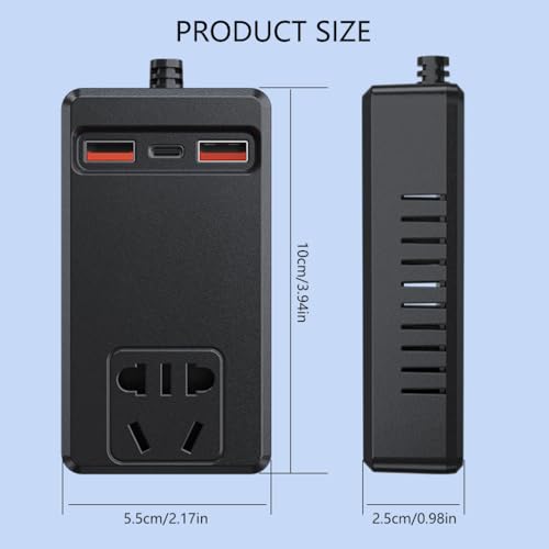 Car Charging Inverter 150W 4 Intelligent USB Ports For Laptops Phones Essential