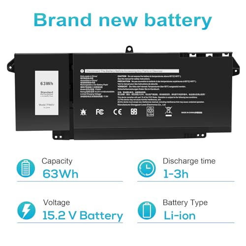 Futurebatt 7FMXV Battery Replacement for Dell Latitude 5320 7320 7420 7520 Series TN2GY 0TN2GY 9JM71 4M1JN 1PP63 727CG HDGJ8 MHR4G CN-0727CG CN-0TN2GY - size: 7FMXV 11.18 5.59 0.67