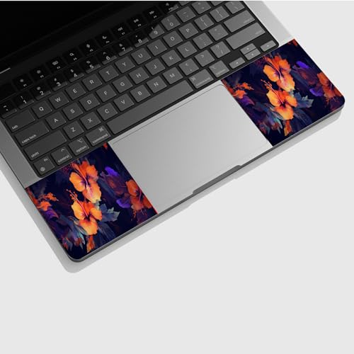 Universal Laptop Skin Sticker with 2 Wrist Pad Skins, Waterproof Scratch Resistant Vinyl Laptop Cover Decal, Cut to Fit for 11–15.6 Inch MacBook HP Dell Lenovo, Hibiscus Flower - color: Hibiscus Flower