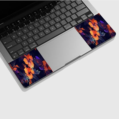 Universal Laptop Skin Sticker with 2 Wrist Pad Skins, Waterproof Scratch Resistant Vinyl Laptop Cover Decal, Cut to Fit for 11–15.6 Inch MacBook HP Dell Lenovo, Hibiscus Flower - color: Hibiscus Flower