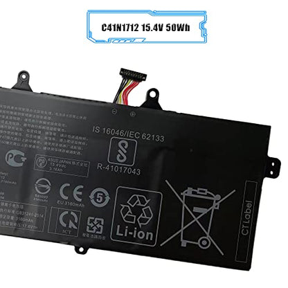 C41N1712 Laptop Battery Compatible with ASUS GX501 GX501Vl GX501GI GX501G GX501GM GX501GS GX501VSK GX501VS-XS710B200-02380100 15.4V 50Wh