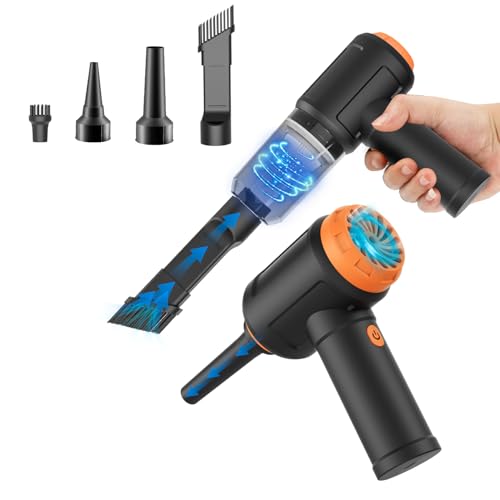 Meudeen Air Duster - Computer Vacuum Cleaner - for Keyboard Cleaning - Cordless Canned Air - 110000RPM Powerful PC Cleaner(Air-01) - color: Black