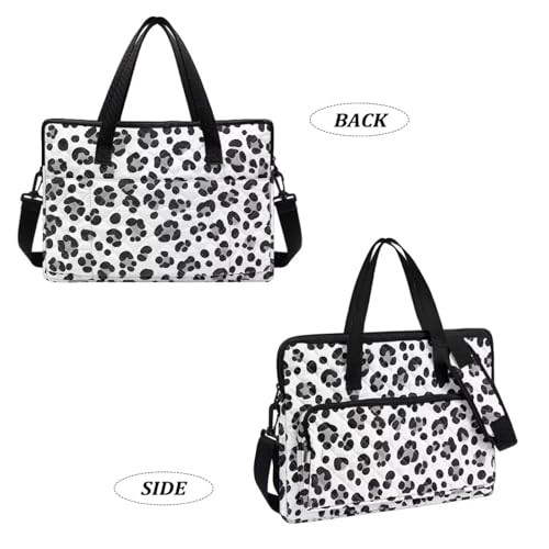 Laptop Sleeve, Laptop Cover with Adjustable Strap Computer Bag Tablet Notebook Sleeves Handbag Messenger Briefcase - color: Leopard Print