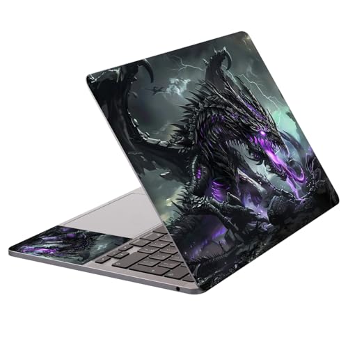 Universal Laptop Protective Skin,Trim-to-Fit Vinyl Sticker for 13–16 Inch Laptop,MacBook,Tablet & Notebook,Scratch-Proof Waterproof Cover,Black Dragon - color: Black Dragon