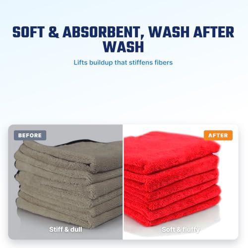 Chemical Guys, Microfiber & Towel Wash Detergent, Deep Clean, Orange, 64 oz | Concentrated detergent deep-cleans microfiber towels, mitts and pads, lifting wax, grease and grime, orange scent - size: 64 Fl Oz (Pack of 1)