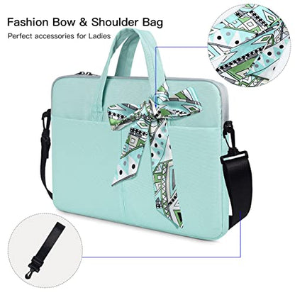 17.3 Inch Laptop Shoulder Sleeve Bag, Girls Women Briefcase Handbag for HP Envy 17 17t/Pavilion 17, Dell Inspiron 17/G3 G7 17.3, Lenovo ideapad L340, Acer Aspire 17.3, ASUS ROG MSI GS75 17.3 Case,Mint - color: Mint Green, size: 17.3 Inch