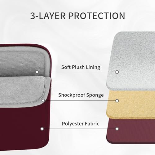 RAINYEAR Laptop Sleeve Case with Front Pocket, 13.3 Inch Protective Portable Case Briefcase Laptop Carrying Bag Cover Compatible with 13.3-14 Inch Laptop PC, 14 Inch MacBook Pro M5 M4 M3 M2 M1, Red - color: Red, size: 13.3-14 inch
