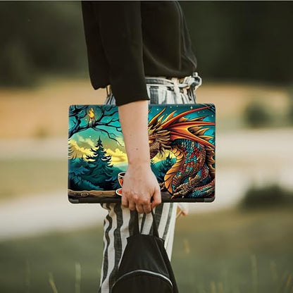 Laptop Skin Sticker Decal, Universal Protective Cover Fit 12 13 14 15.6 Inch Notebook, Reusable Water-Resistant Vinyl Decal w/ 2 Wrist Pads for Business Travel Office, Baby Dinosaur - color: Baby Dinosaur