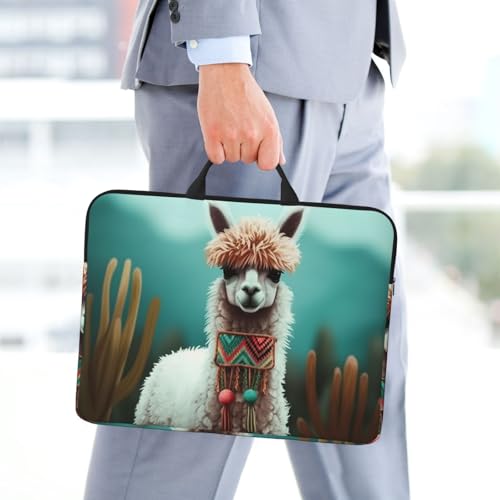 14 Inch Laptop Sleeve Case Waterproof Lightweight Laptop Case Bag Alpaca Travel Laptop Bags With Handle Briefcase Messenger Bag For Women Men