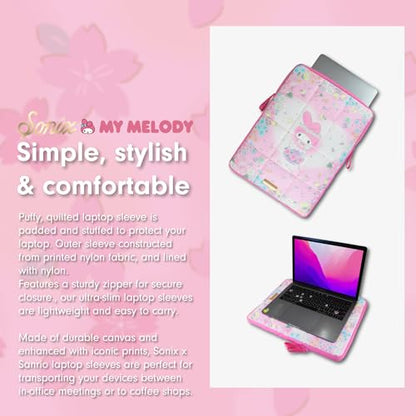 Sonix x Sanrio | Puffy Laptop Sleeve | 15-16 Inch, Quilted Pillow Puffer Laptop Carrying Case, Computer Sleeve | My Melody Fairy 50th Anniversary - color: My Melody Fairy 50th Anniversary
