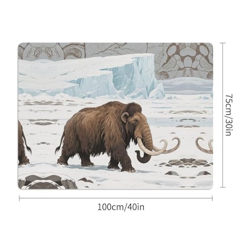Desk Pad Mat Mammoth Print Non-Slip Desk Mats Desk Protector for Office Home Lap Desk Laptop and Desktop Gift for The Holidays