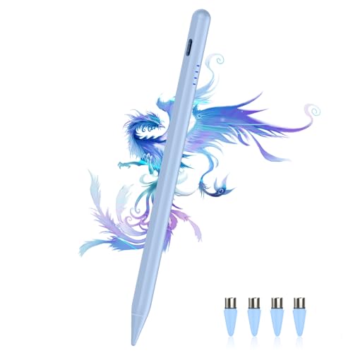 Stylus Pen for Android, A11+/A9+ Pencil Power-Display Android Tablet Pen 4 POM Tip Rechargeable Stylus Pen for iPhone 6-17, Samsung Galaxy Tab A11/A9, Switch, Other Smartphone and Tablet Devices-Blue - color: Blue