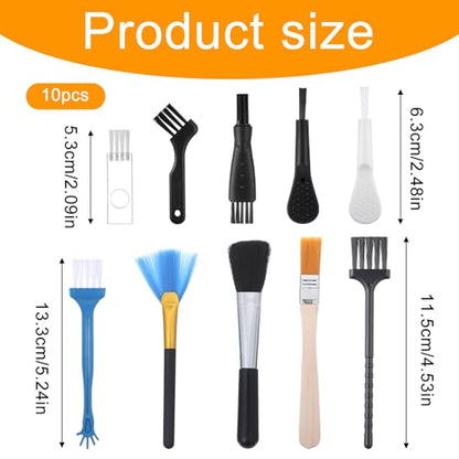10 PCS Mini Keyboard Cleaning Brushes Kit, Anti-Static Electronic Dust Cleaning Brushes with PP Bristles, for Computer Keyboard, Motherboard, Camera, Small Space