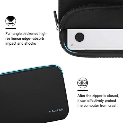 AULEEP 11-12 Inch Laptop Sleeves, Neoprene Notebook Computer Pocket Tablet Carrying Sleeve/Water-Resistant Compatible Laptop Sleeve for Acer/Asus/Dell/Lenovo/HP, Black - color: black, size: 11-12 inch