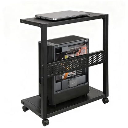 Bfttlity Large Computer Tower Stand 2-Tier Metal PC Stand for Floor Carpet | Under Desk Mobile CPU Stand for Most Computer Towers, 17.52"L x 27.16 "H - size: Extra Large-Black