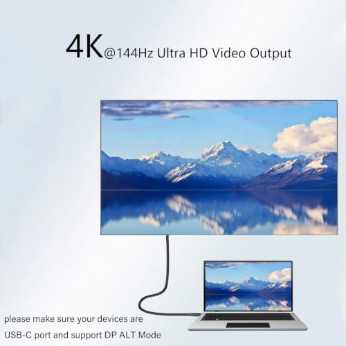 Pocxwa USB-C to USB-C 3.2 Gen 2x2 Video Cable, 240W USBC Charger Cord 6.6Ft | 4K@144HZ, 20Gbps Data Sync, Compatible with MacBook Pro, Dell, LG, ARZOPA, KYY Portable Monitor, Smartphone Tablets & Laptop - size: 6.6Ft