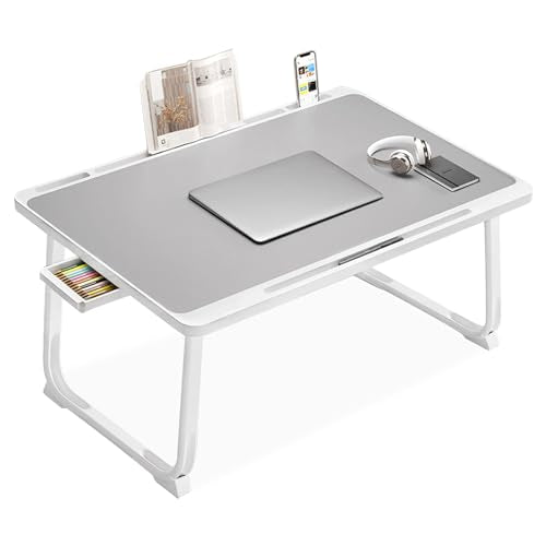 Extra Large 23 Inch Laptop Desk for Bed | Portable Lap Tray Table with Storage Drawer & Bookstand, Laptop Bed Table for Eating Working Writing Reading