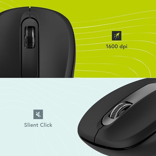 styletech Silent Wireless Mouse for PC & Mac - Black