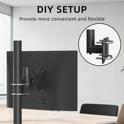 suptek Monitor Bracket Pole Mount Diameter Pole Adjustable Supports 0.8-2.4 Inch, Fits Monitor/TV Screens 13-32 Inch, Load Capacity 22lbs - size: Single Pole Mount