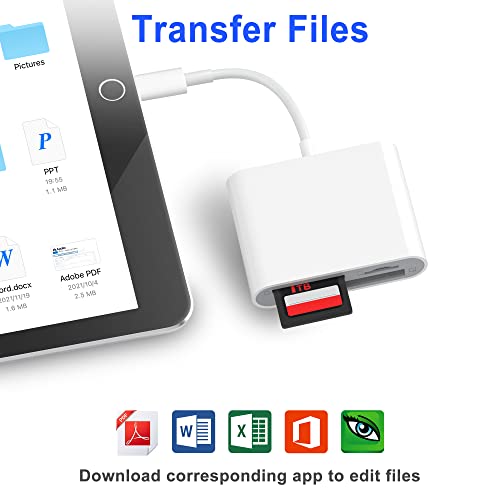 SZHAIYIJIN CF SD Card Reader for iPhone iPad, 3 in 1 Compact Flash Memory Card Reader Adapter, 3-Slot MicroSD CF SD Trail Game Digital Camera Viewer for iPhone 14/14 Pro/13/13 Pro No App Required - color: White/Grey
