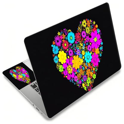 Laptop Skin Sticker Decal, Universal Reusable Vinyl Laptop Cover for 12" 13" 13.3" 14" 15" 15.4" 15.6" Notebook PC, Waterproof Scratch-Resistant with 2 Wrist Pads, Easy to Apply & Remove,Flowers - color: Flowers