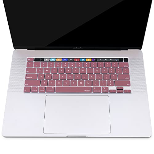 MOSISO Keyboard Cover Compatible with MacBook Pro 13 inch M2 M1 | 2023-2020 A2338 A2289 A2251&Compatible with MacBook Pro 16 2020 2019 A2141 Touch ID, Protective Silicone Skin, Tea Petal Pink - color: Tea Petal Pink