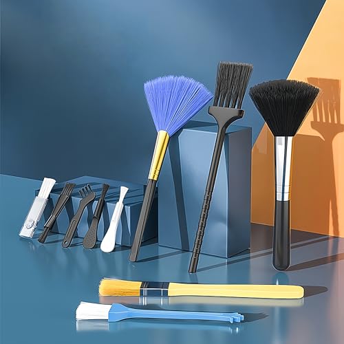 Keyboard Cleaning Kit 3-in-1, 10-Piece Handheld Dust Remover with Soft Brushes for Electronics, Office and Home, Colorful - color: Colorful