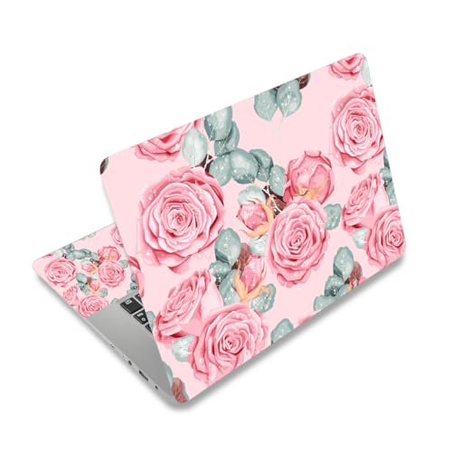 Aesthetic Design 12 12.1 13 13.3 14 15 15.4 15.6 in Skin Laptop Sticker Decal, Netbook Skins for Notebook PC, Universal Vinyl Laptop Decor Cover, Waterproof Art Protector Easy to Apply I Pink Roses - color: Pink Roses