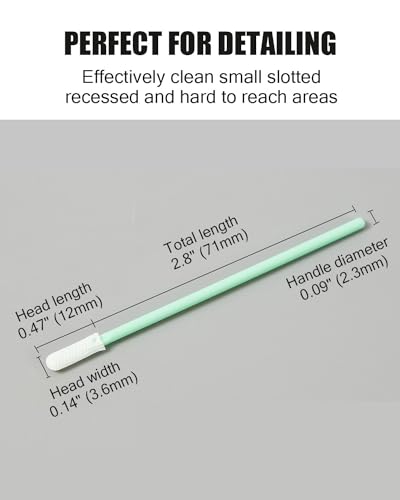 100 pcs 2.8" Dust-Free Microfiber Cloth Cleaning Swab Sticks for Mainboard/Hard Disk/Lightning Charging Port/Laptop HDMI LAN USB Port/Precise Instrument/Automotive Detailing/Component/SMT/PCB