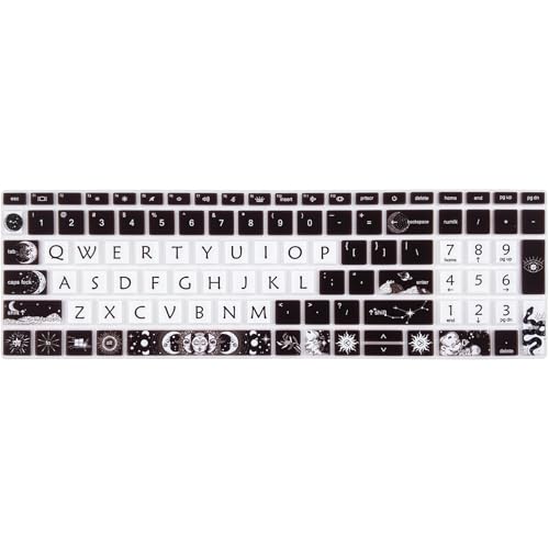 Cute Keyboard Cover for 15.6 inches HP ProBook 450 G8 G9 G10 / ProBook 455 G8 G9 G10 /ProBook 650 G8/HP Zbook Power G8 G9, Silicone Keyboard Skin, US Layout, Sun and Moon - color: Sun and Moon