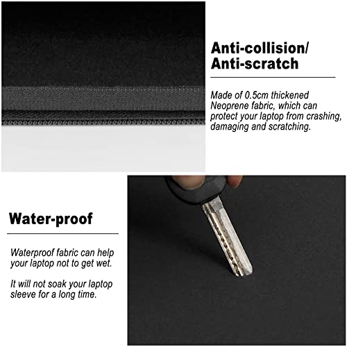 TOPTIE 15 Inch Water Shockproof Neoprene Computer Bag Laptop Sleeve Liner Package keepive Laptop Case with Double Zipper - size: 15 Inch