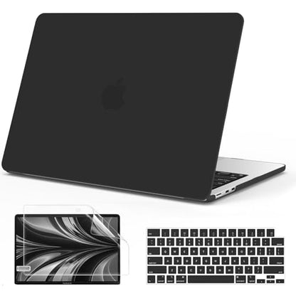 B BELK Compatible with MacBook Air 13 inch Case M5 2026 2025 2024 2023 2022 M4 M3 M2 A3449 A3240 A3113 A2681, Plastic Hard Shell+Keyboard Cover+Screen Protector for MacBook Air 13.6 inch Case, Black - color: Black