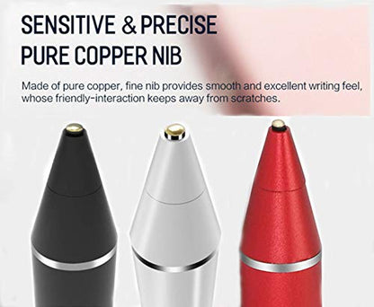 Stylus Pen Pencil 1st Generation Gen Replacement for Apple iPad Pro 1st Gen, iPad 1/2/3/4/5, iPad Mini 1/2/3/4, iPad Air 1/2, Android Tablets, Capacitive Touch Screen + Free Silicone Grip Holder (Red) - color: Red