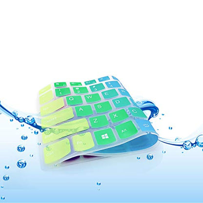 2 Pack Keyboard Cover for Lenovo Yoga C940 C740 14", Yoga C930 930 920 13.9", Lenovo Flex 14 14", Yoga 720 720S 730 13.3", Yoga 730 15.6", Yoga 720 12.5", Lenovo Yoga 6 Keyboard Cover-Rainbow+Clear - color: Rainbow+Clear