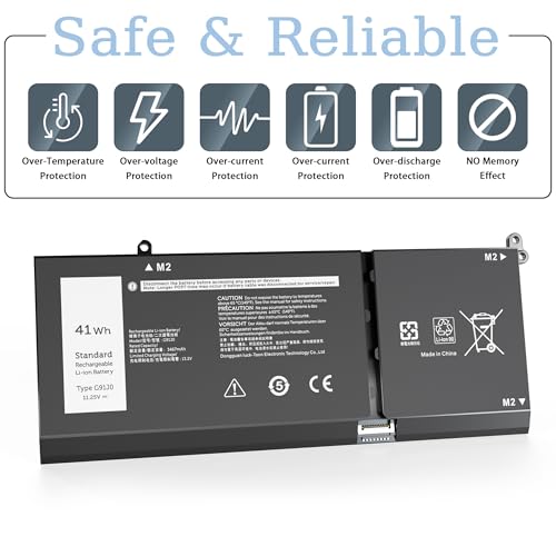 41Wh G91J0 JGCCT N9XX Battery Replacement for Dell Latitude 3520 3420 3320 3330 Inspiron 3510 3511 3515 3525 3530 5310 5410 5418 5510 5515 5518 14 Plus 7420 7415 2-in-1 Vostro 5620 5625 11.25V - size: 6.92*3.75*0.55inch G91J0