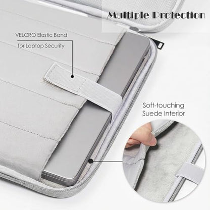 : ProElife 13 Inch Laptop Sleeve for MacBook Neo, Retractable Handle, Gray | Precision Fit, Soft Inner Lining Padded, Anti-Scratch, Extra Attached Pocket, Travel Carry Laptop Bag for Home Office - color: Gray