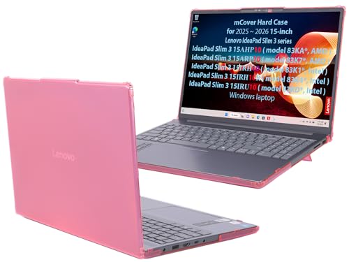mCover Case ONLY Compatible for 2025-2026 15" Lenovo IdeaPad Slim 3 15AHP10 / 15ARP10 / 15IRH10 / 15IRU10 Series Windows Computers (NOT Fitting Any Other Lenovo Models) (Pink) - color: Pink