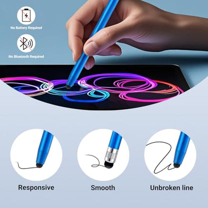 12Pcs Stylus Pen for Touchscreen Stylus Pen for iPad iPhone Android | 2-in-1 High Precision & Sensitivity, Compatible with iPad/iPhone/Android/Smartphones/Tablets/Switch and All Touch Screens - color: 12 Multicolor