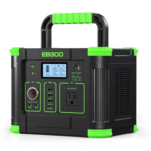 GRECELL Portable Power Station 330W, 288.6Wh Lithium Battery | 60W Fast Charging, Up to 330W(Peak 600W) AC Outlets, Solar Generator for Outdoor Camping RVs Home Use - color: Green