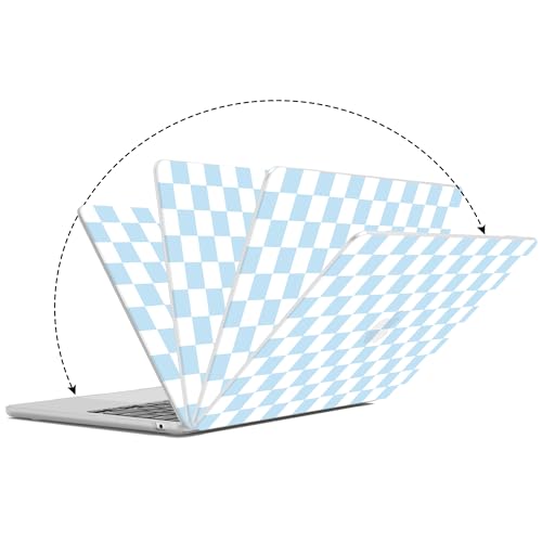 G JGOO Compatible with MacBook Air 13 inch Case 2026 2025-2022 M5 A3449 M4 A3240 M3 A3113 M2 A2681, Plastic Hard Shell for MacBook Air 13.6 inch Case +Keyboard Cover +Screen Protector, Blue Checkered - color: Blue Checkered