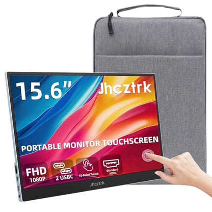 15.6 Inch Touchscreen Portable Monitor, FHD 1080P IPS Full Function USB-C Ultra Slim Travel Screen, Portable Display w/Speakers & VESA Mount for Laptop Mac PC Phone PS4 PS5 Switch - size: 15.6inch Touch
