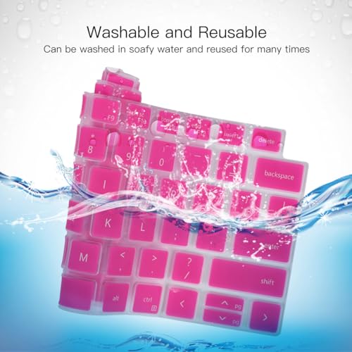 Keyboard Cover Skin for Dell Latitude 3440 5440 5430 5431 5420 14", 14" 7440 7430 7420 7410, Dell Latitude 14" 9420 9430, 15.6" 9520 9510 7520 Keyboard Protector, Hot Pink - color: Hot Pink