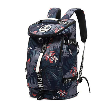 Kalesi Gym Duffle Bag Backpack 4-Way Waterproof with Shoes Compartment for travel Sport Hiking laptop - color: Floral-cool