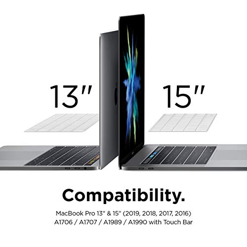 elago Ultra Thin Keyboard Skin for MacBook Pro 13" & 15" with Touch Bar and Touch ID [A1706/A1707/A1989/A1990/A2159] (Transparent) - color: 13" & 15"